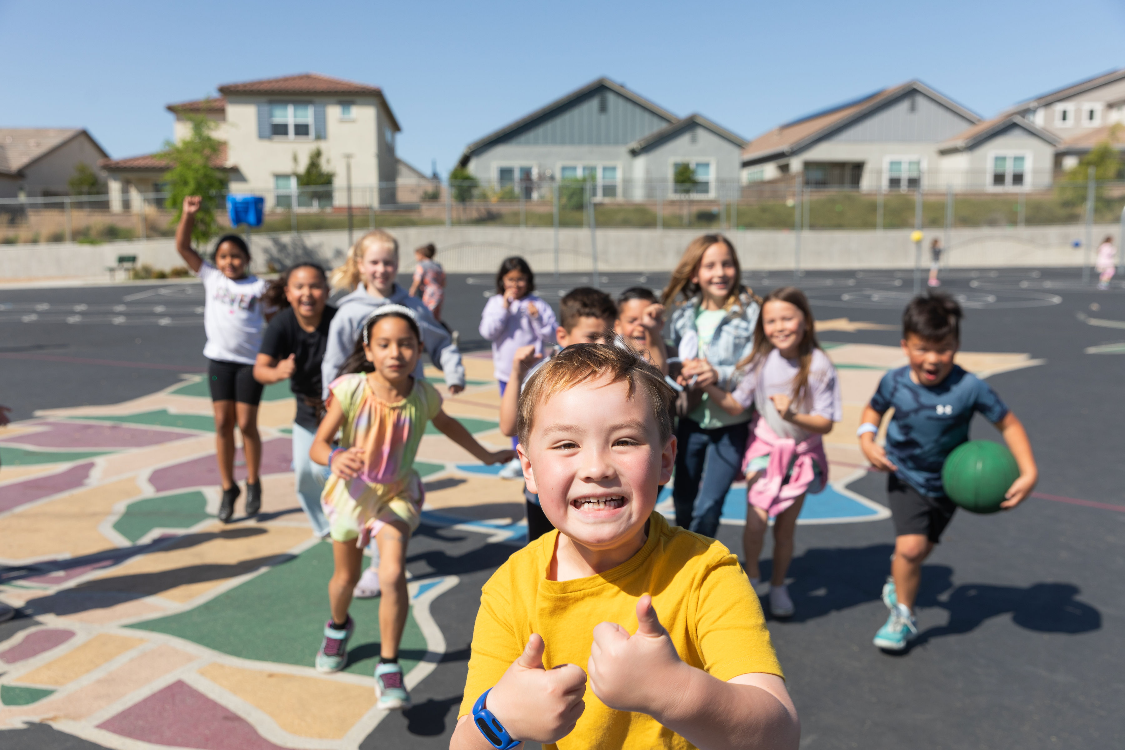 Quarry Trail students playing during recess.